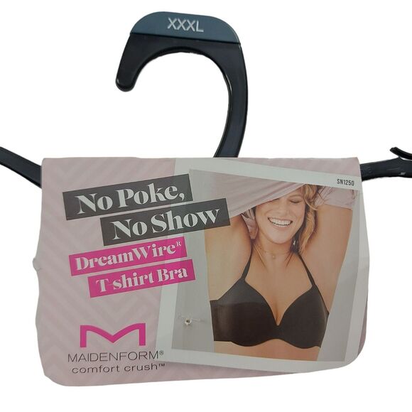 Maidenform Comfort Crush T-Shirt Bra Womens XXXL Black Wired Adjustable Strap - Picture 5 of 10